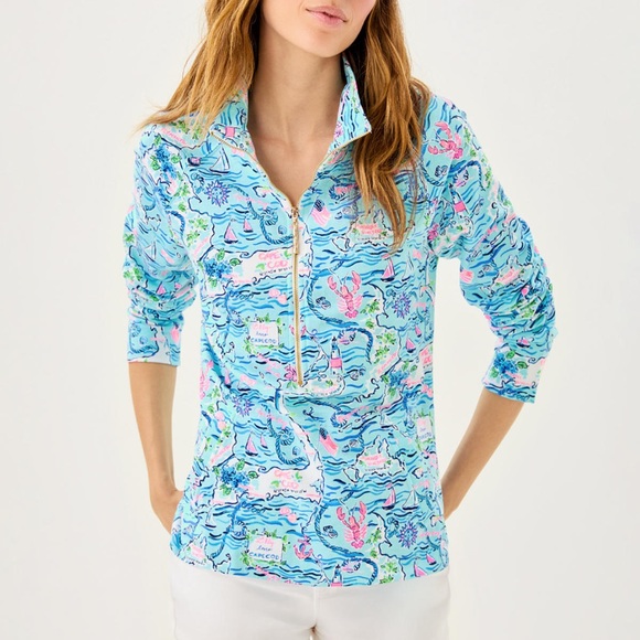 Lilly Pullitzer UPF 50+ Skipper Popover‎ Lilly Loves Nantucket size XXL NWT - Picture 2 of 6